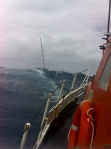 Rescue of Wedgetail during 2007 Sydney Hobart when waves reached a height of 40 ft and wind strength was over 110 km/h. The rescue took 14 hours to complete.