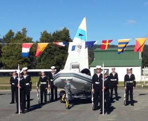 Cadets flank ARGO 1 at the naming ceremony